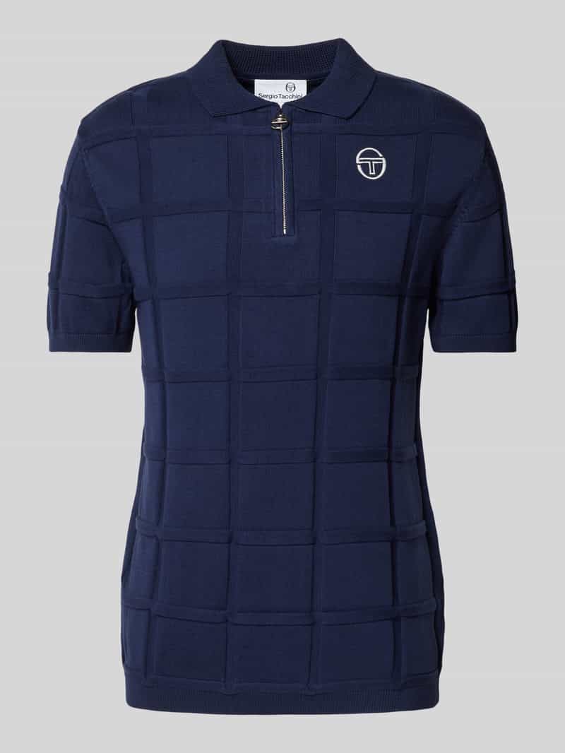 Sergio Tacchini Slim fit poloshirt met structuurmotief model 'LORENZO'