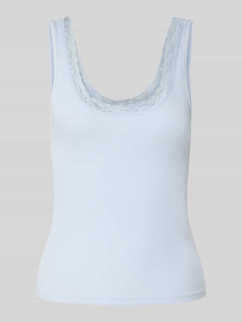 Gina Tricot Top met bandjes in riblook met kant