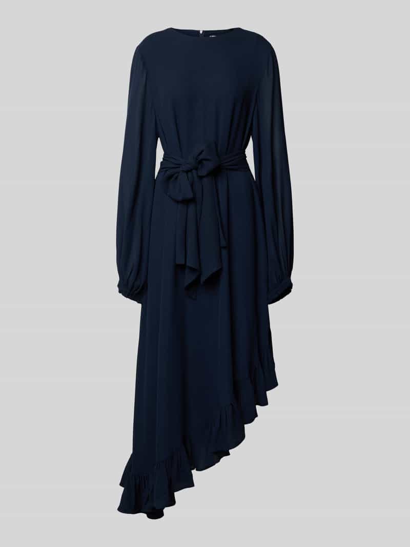 Essentiel Antwerp Flatteuze maxi-jurk met asymmetrische ruchezoom model 'IFLOWER'