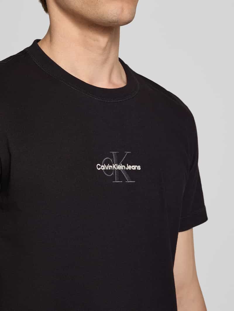Calvin Klein Jeans T-shirt met ronde hals en labelstitching