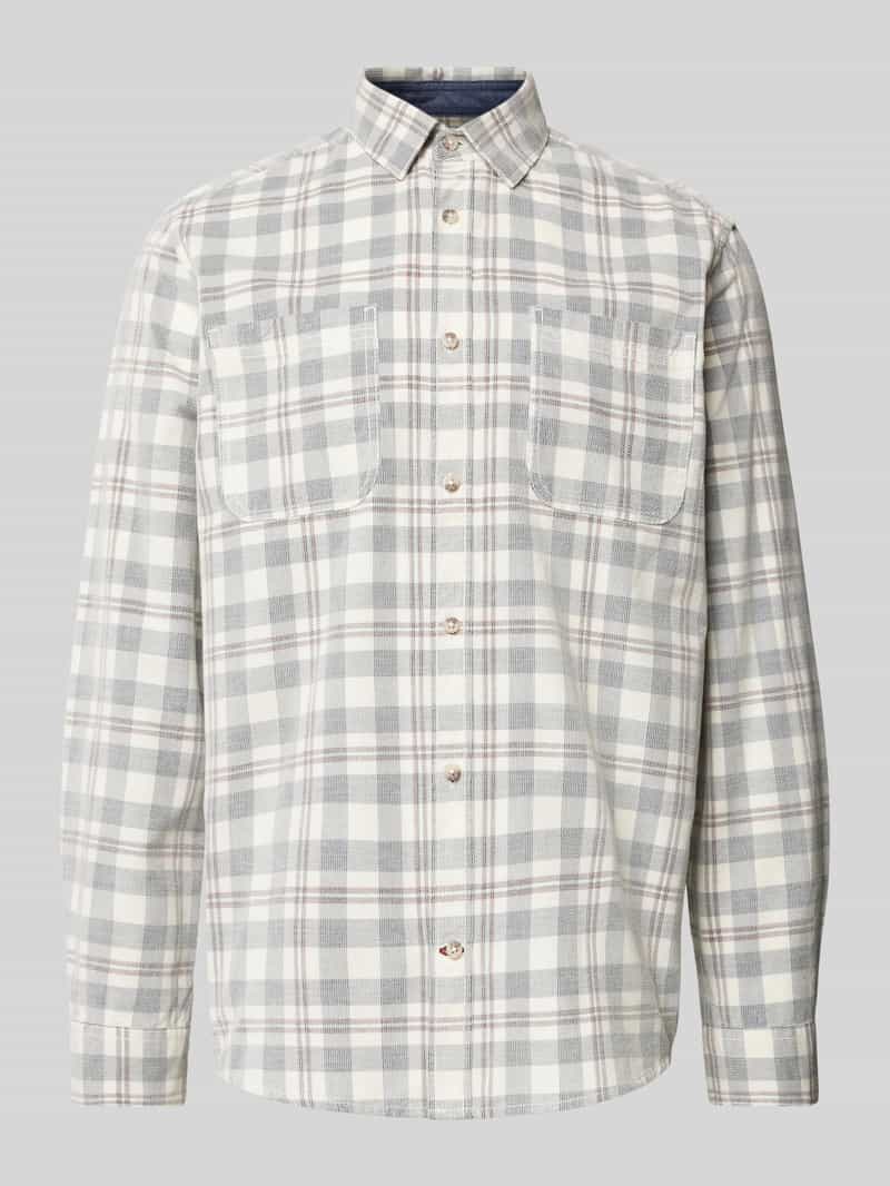 Tom Tailor Regular fit vrijetijdsoverhemd van puur katoen met corduroy ruitmotief