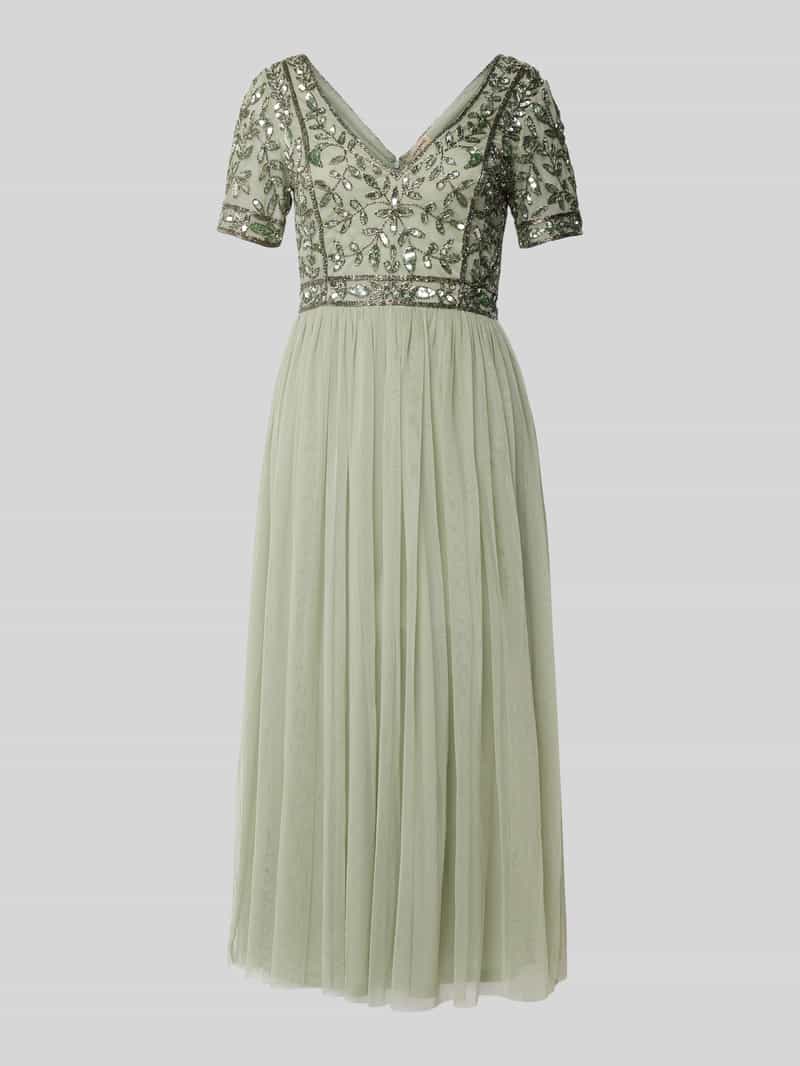 Lace & Beads Cocktailjurk met siersteentjes