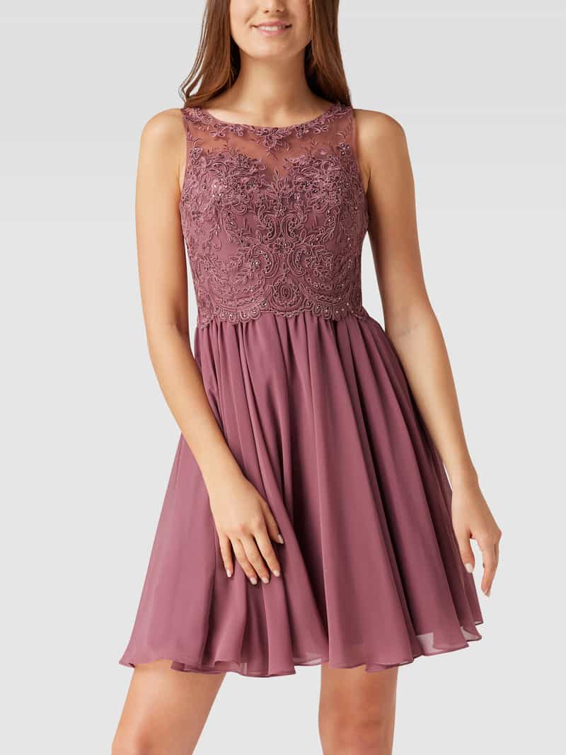 Cocktailjurk van tule met strass-steentjes Laona