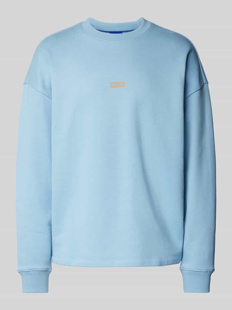 Hugo Blue Oversized sweatshirt met labelprint model 'Naviu'
