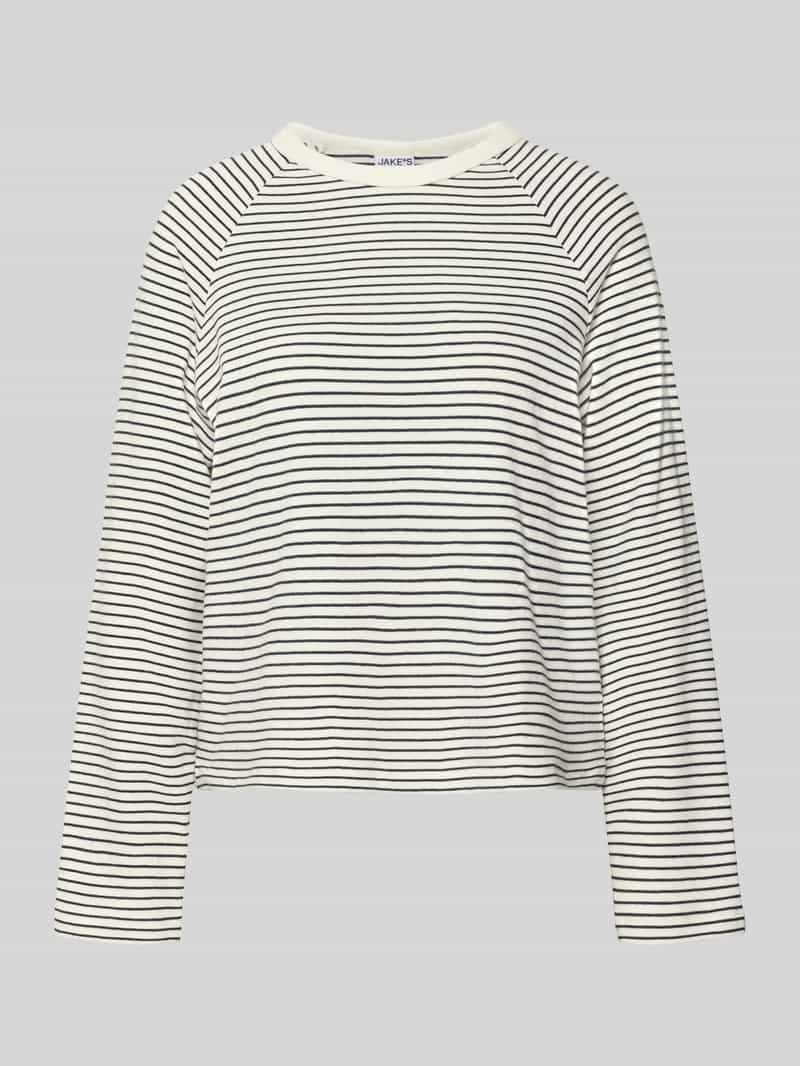 Jake*s Casual Longsleeve met ronde hals