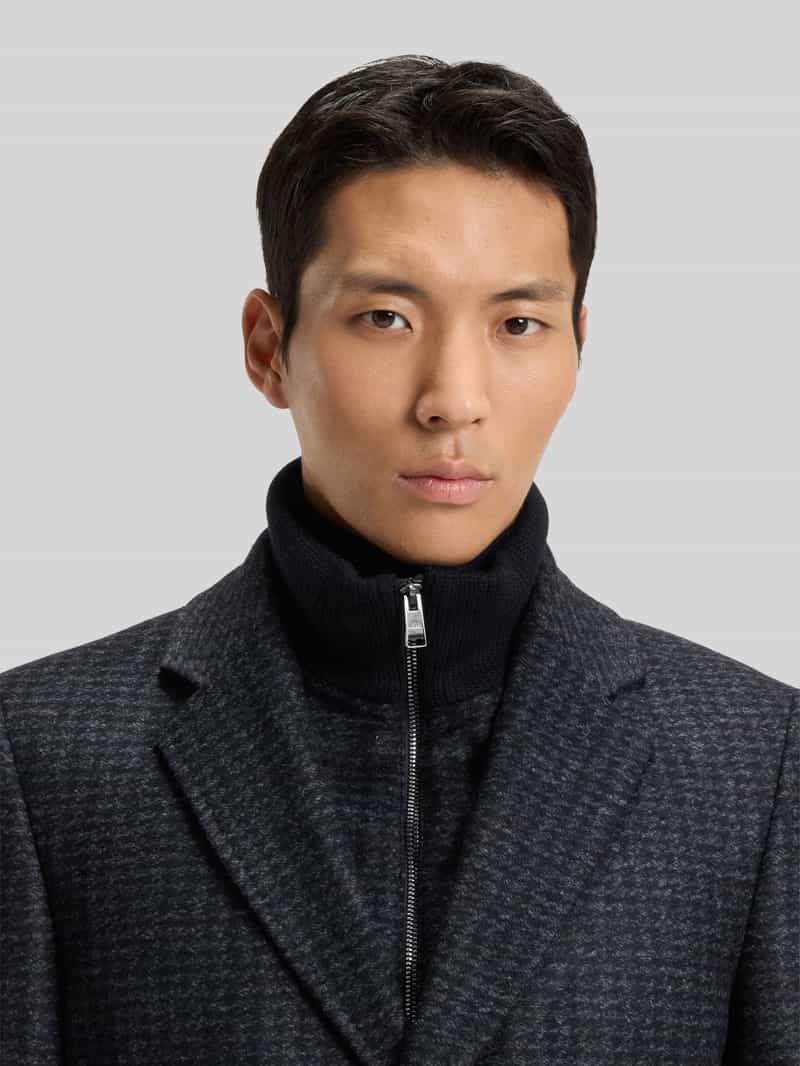 Boss Slim fit lange jas met wol model 'H-HYDE-J-BIB-PAD-254'