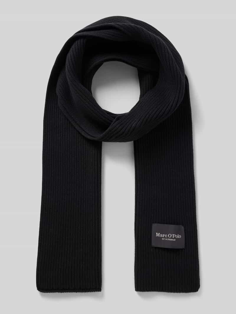 Marc O'Polo sjaal Knitted Scarf Black zwart