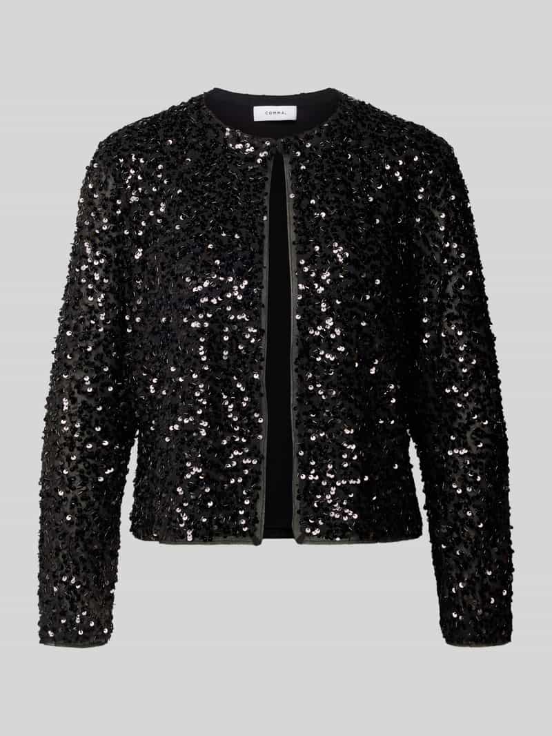 comma Blazer met pailletten en ronde hals model 'EXPLORE'
