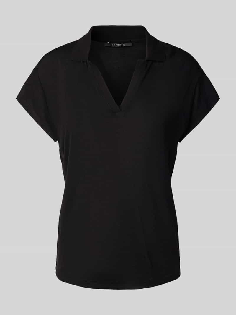 comma Regular fit poloshirt van een mix van viscose en linnen