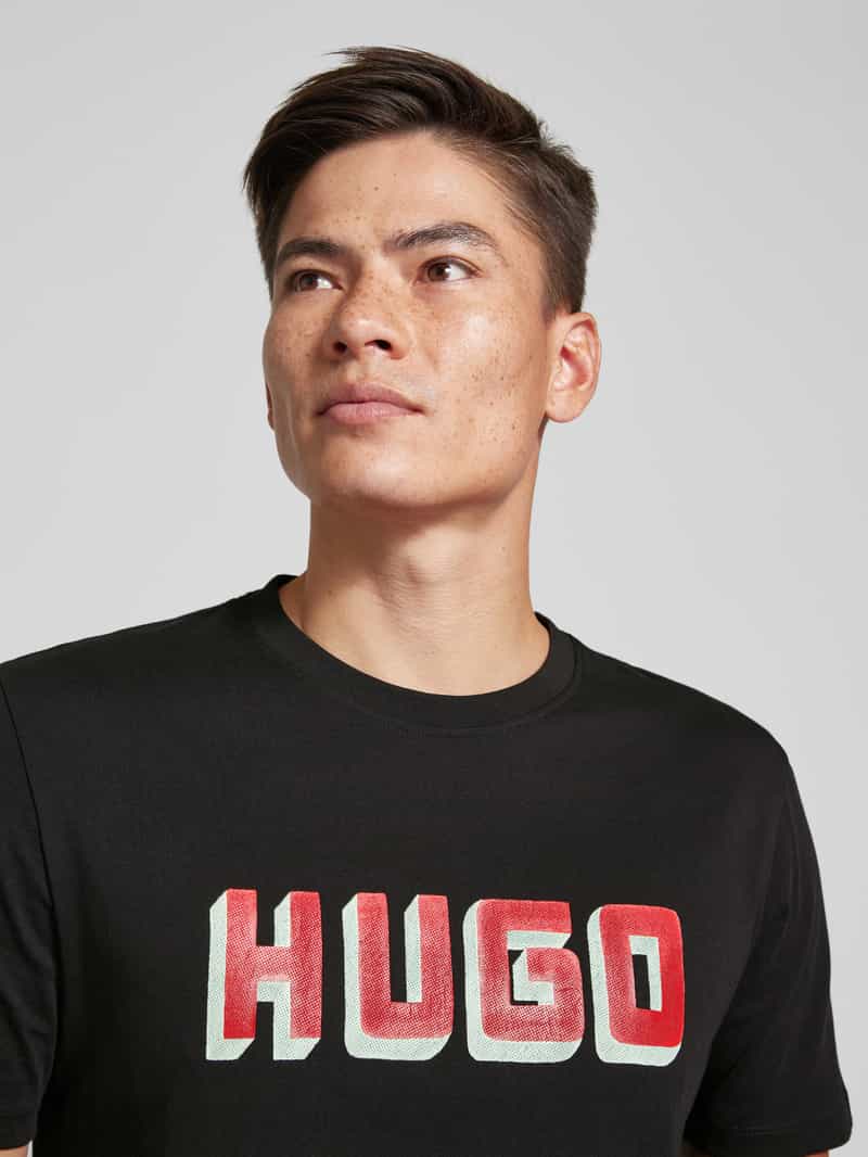 HUGO T-shirt met labelprint model 'Daqerio'