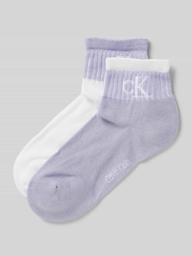 Calvin Klein Jeans Sneakersokken met elastische ribboordjes in een set van 2 paar