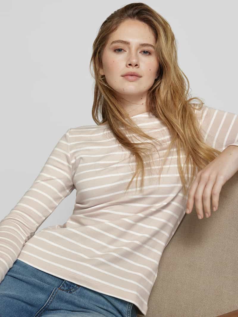 Tom Tailor Regular fit shirt met lange mouwen katoen en streepmotief
