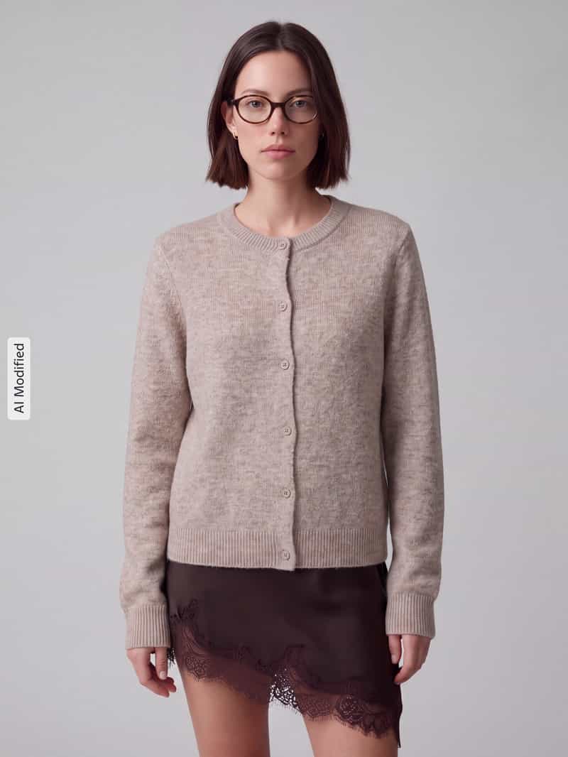 Pieces regular fit gebreid jack met wol model 'MALOU'