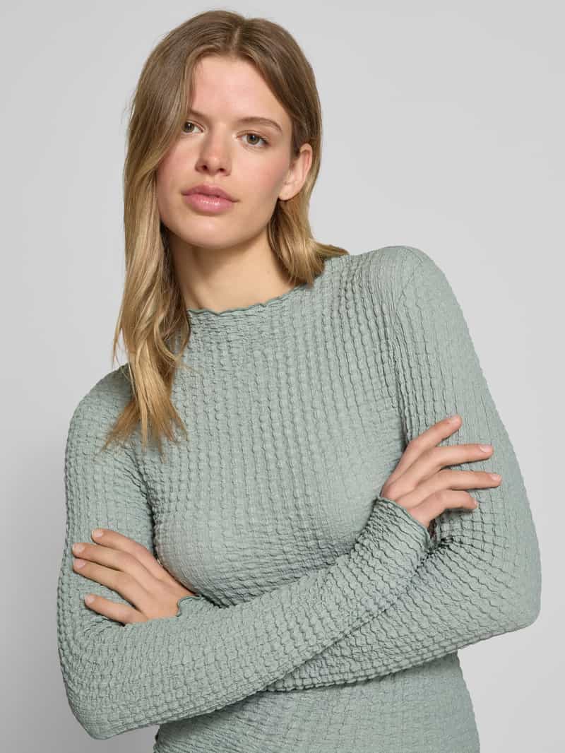 Only Slim fit shirt met lange mouwen in seersucker-look model 'LENA'