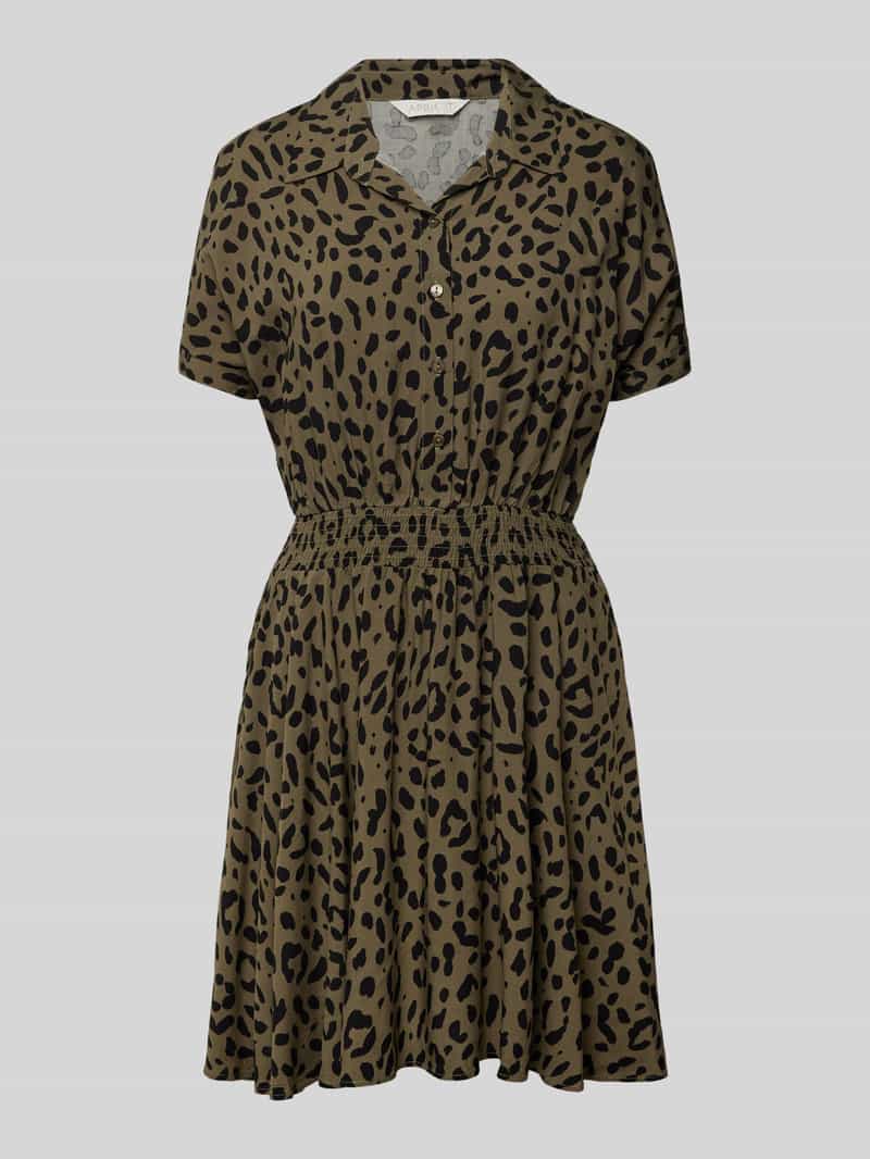 Apricot Knielange jurk van viscose met dierenprint