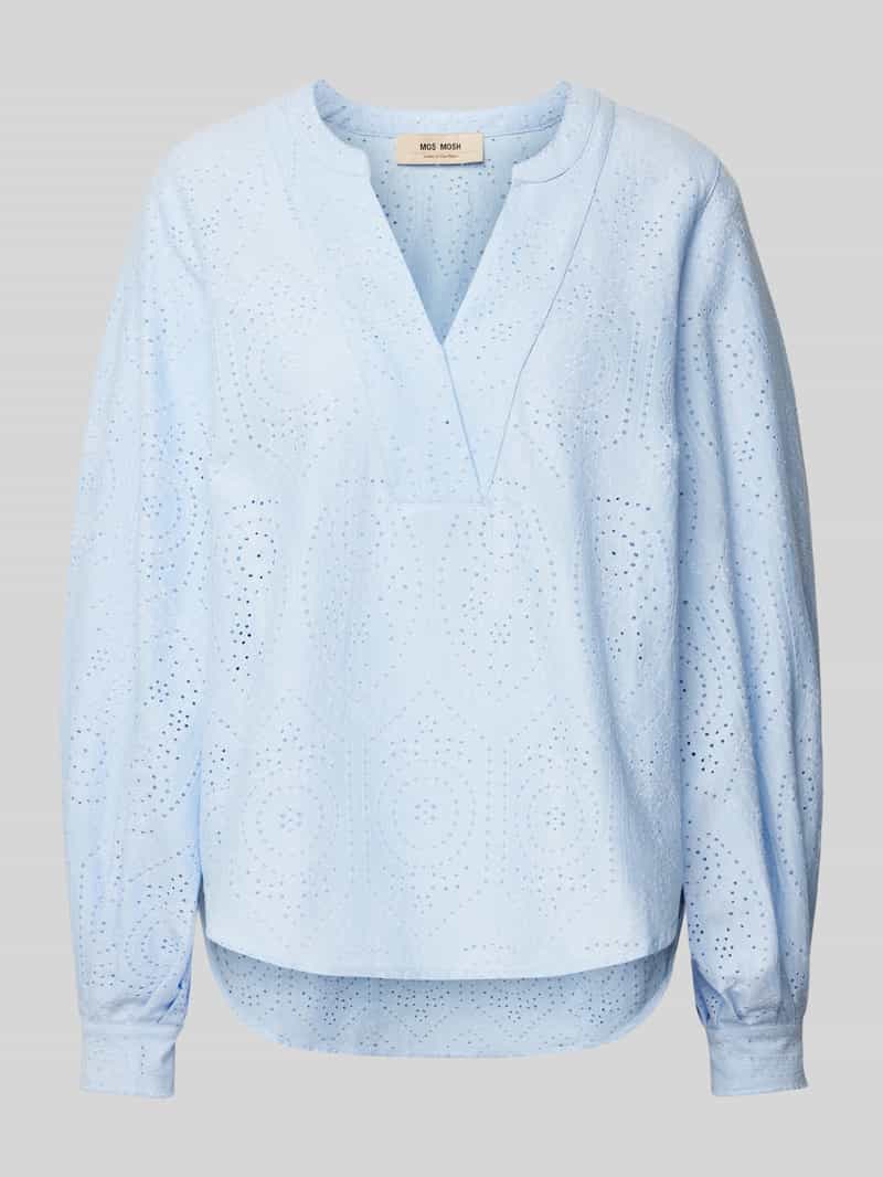 MOS MOSH Regular fit blouse met broderie anglaise model 'YEN SINA'