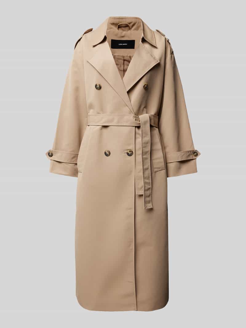 Vero Moda Getailleerde trenchcoat met trensjes model 'CHLOE'