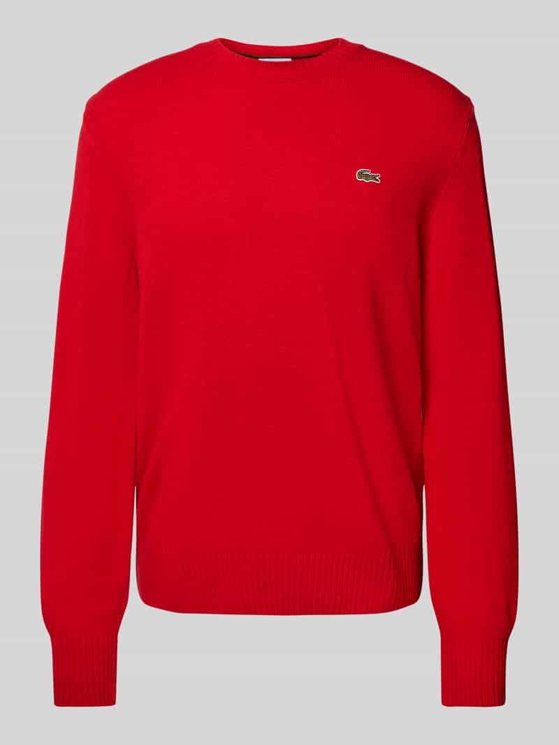 Lacoste Regular fit gebreide pullover van pure wol