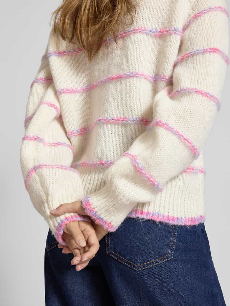 Pieces Regular fit gebreide pullover met raglanmouwen model 'NELIA'