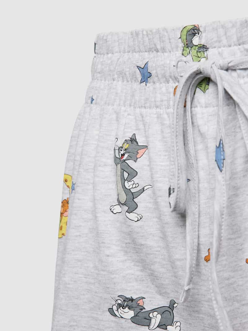 Jake*s Casual Loose fit korte pyjamabroek met Tom&Jerry -print