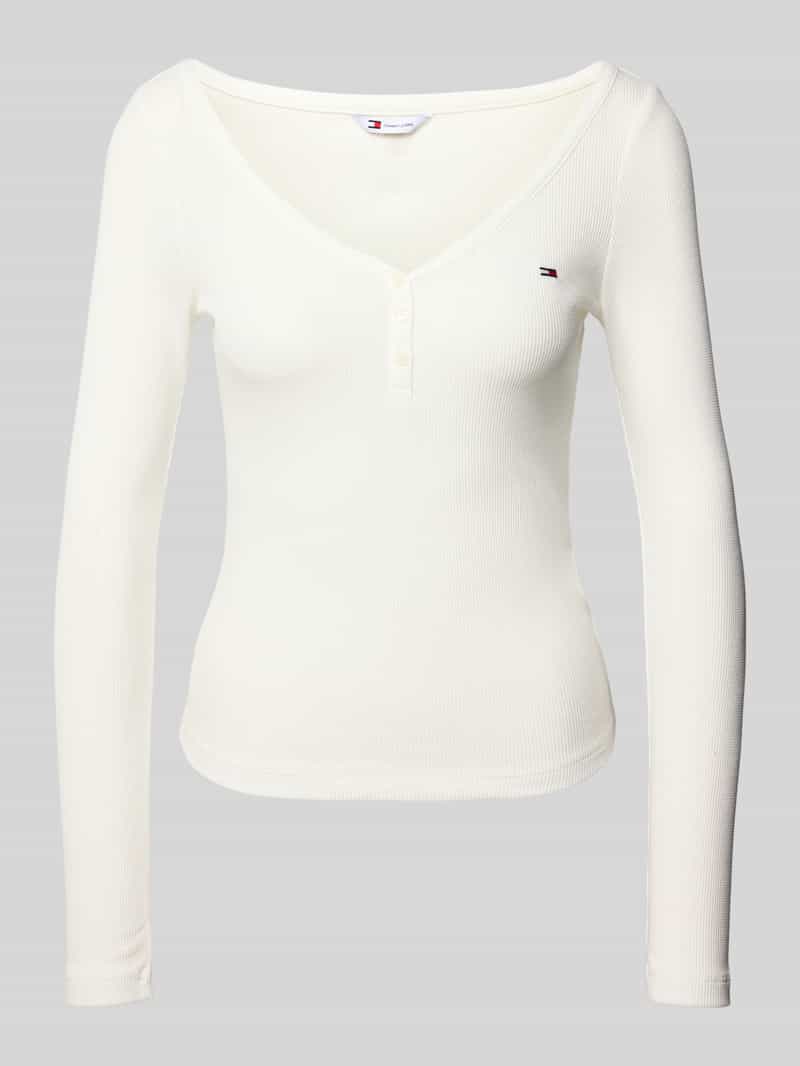 Tommy Jeans Slim fit shirt met lange mouwen van katoenmix