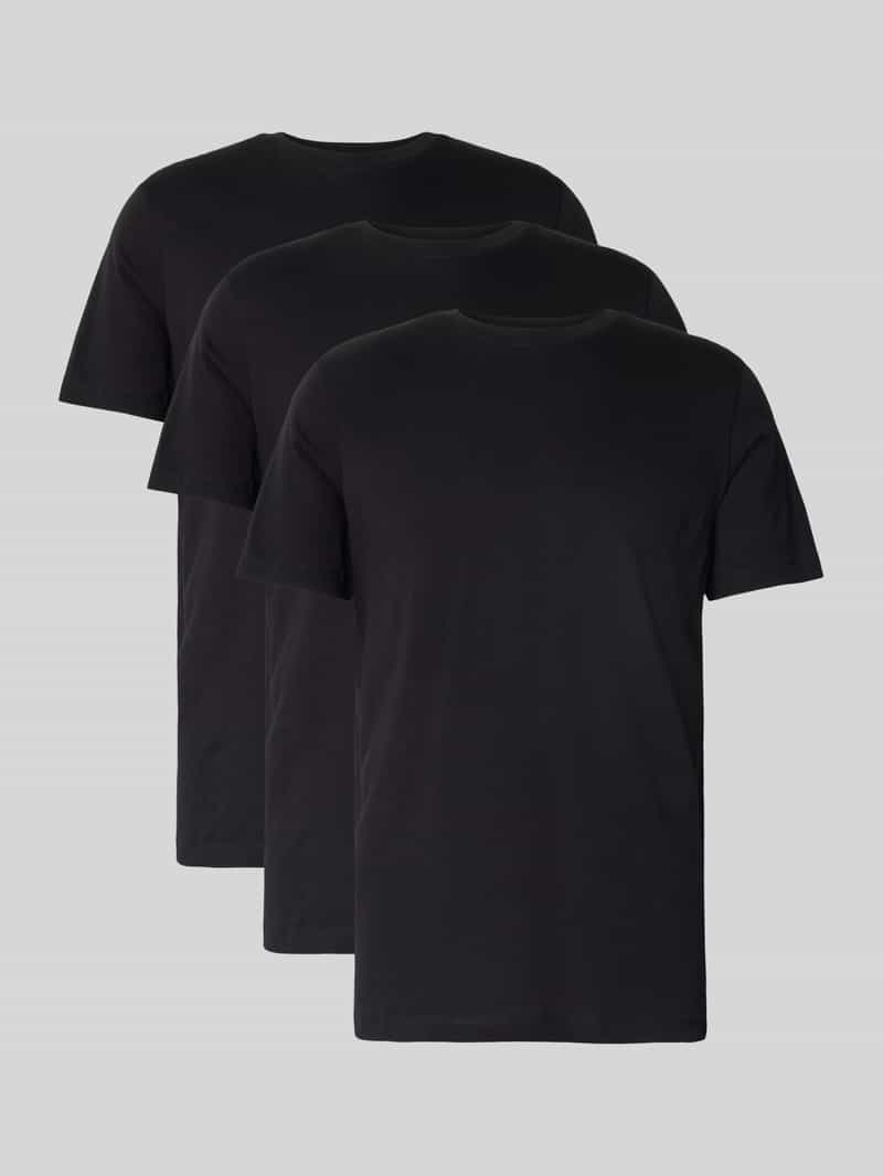 Selected Homme Regular fit T-shirt van puur katoen in een set van 3 stuks
