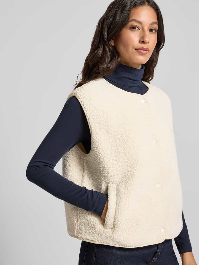 Jake*s Casual Gilet van teddybont met steekzakken