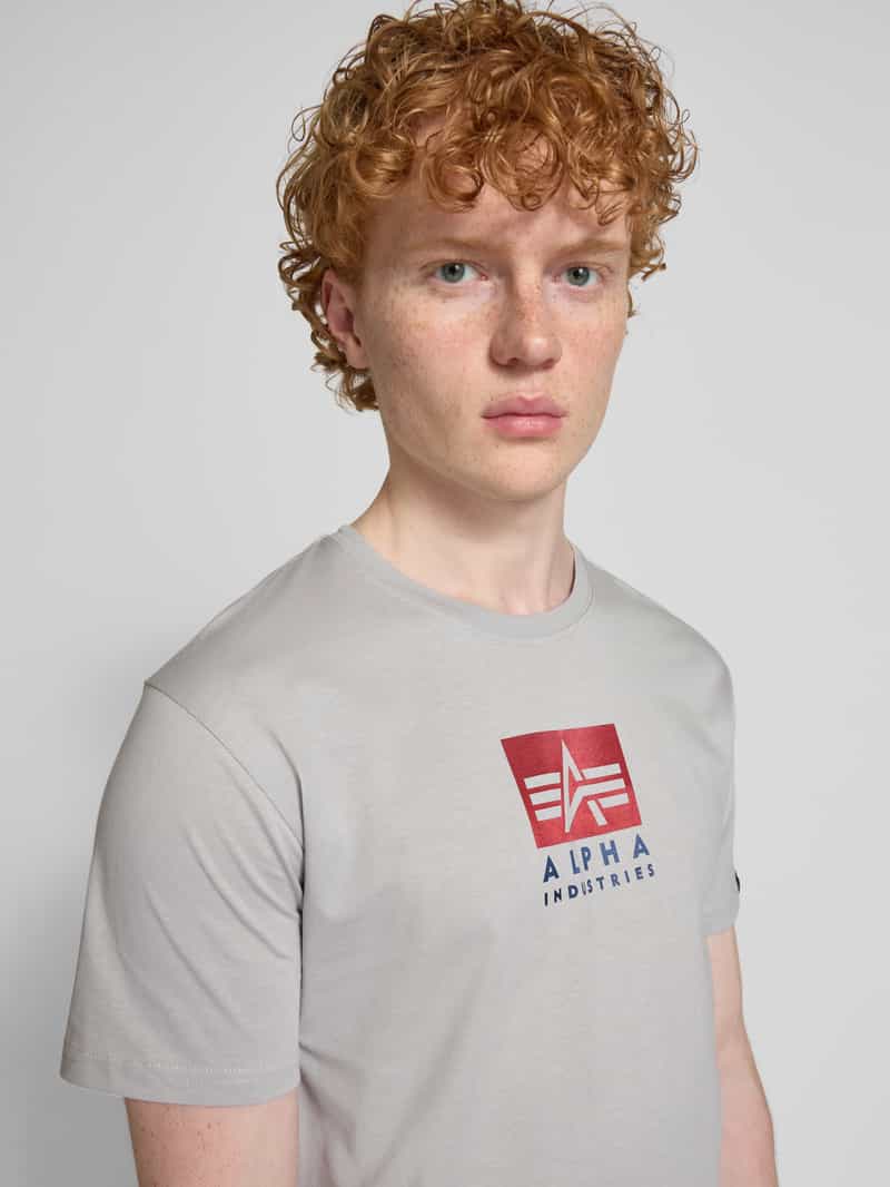 alpha industries T-shirt met labelprint en ronde hals