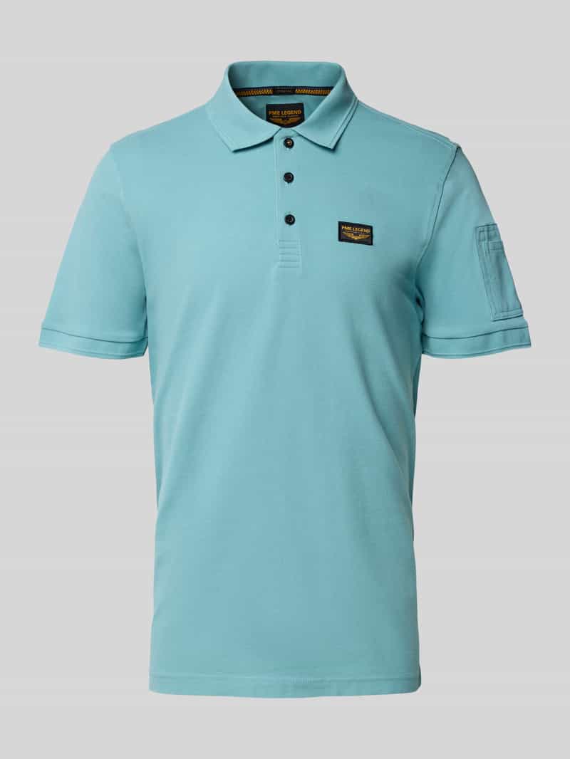 PME Legend Regular fit poloshirt met labelpatch model 'TRACKWAY'