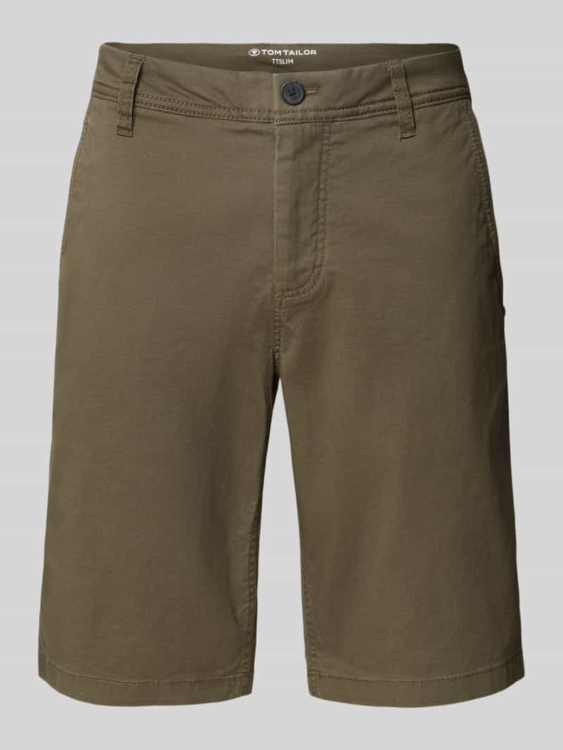 Tom Tailor Slim fit bermuda van katoenmix