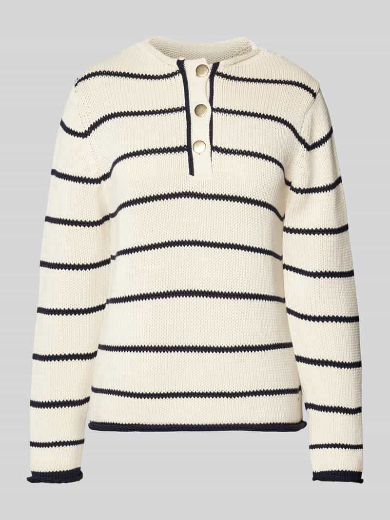 BRAX Gebreide pullover met korte knoopsluiting