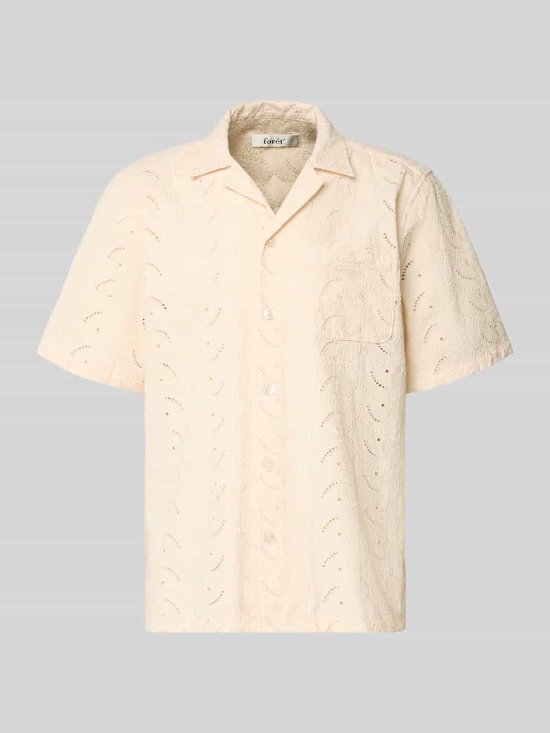 Forét Relaxed fit vrijetijdsoverhemd met broderie anglaise model 'LEO PAISLEY'