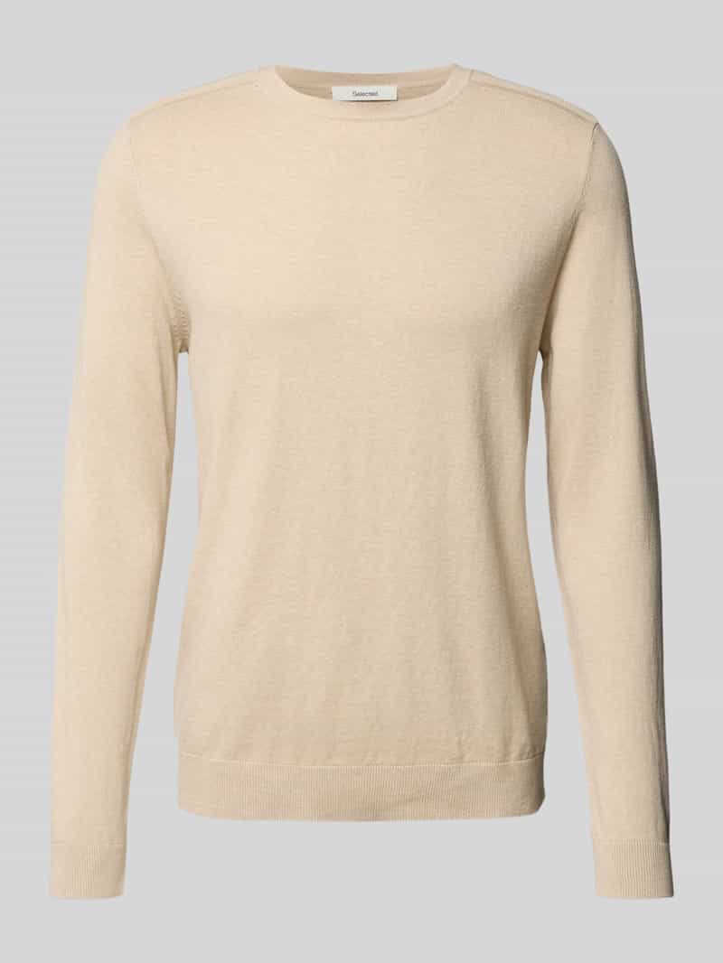 SELECTED HOMME Gebreide trui SLHBERG CREW NECK NOOS