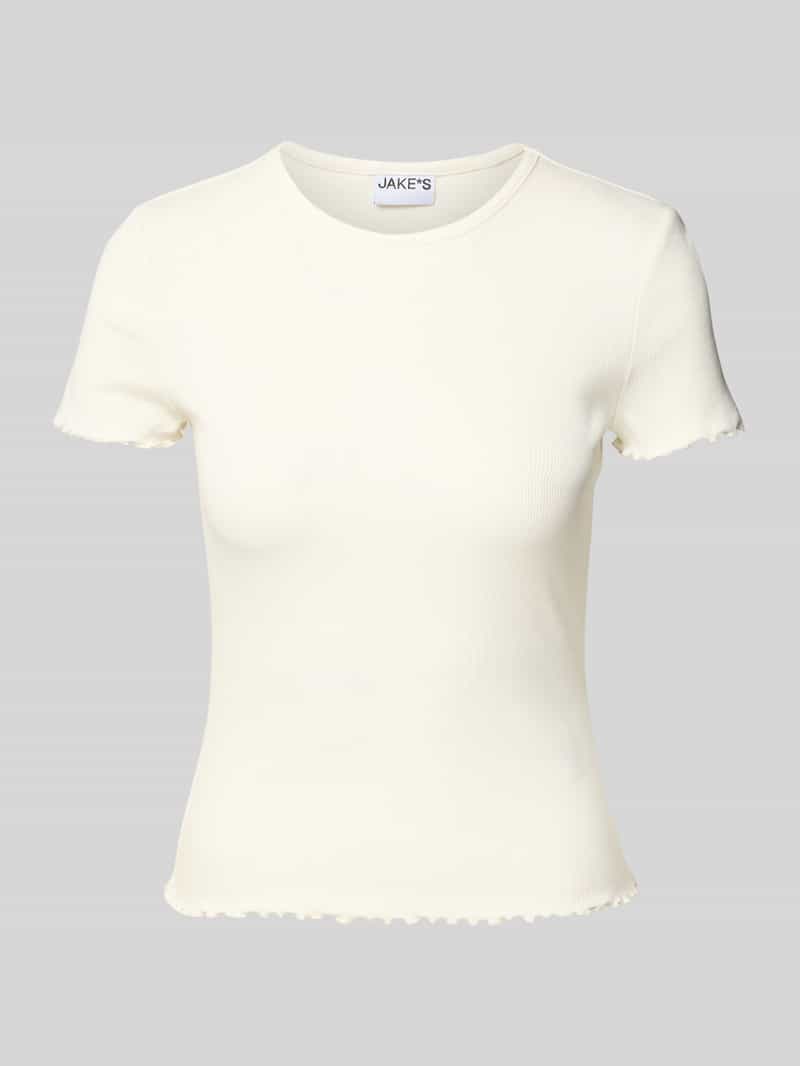 T-shirt met geschulpte zoom