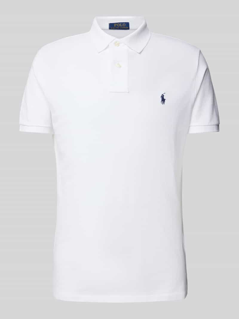 Slim fit poloshirt met labelstitching