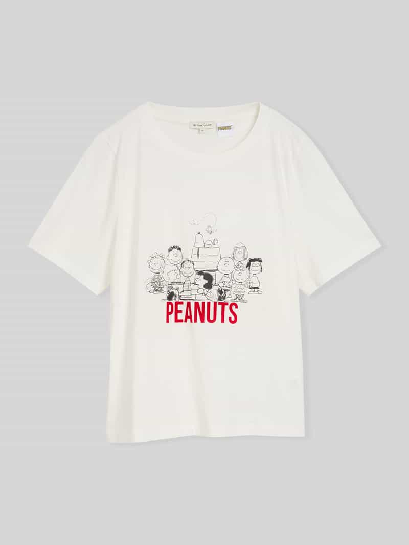 Tom Tailor Loose fit t-shirt van pure katoen met Peanuts-print