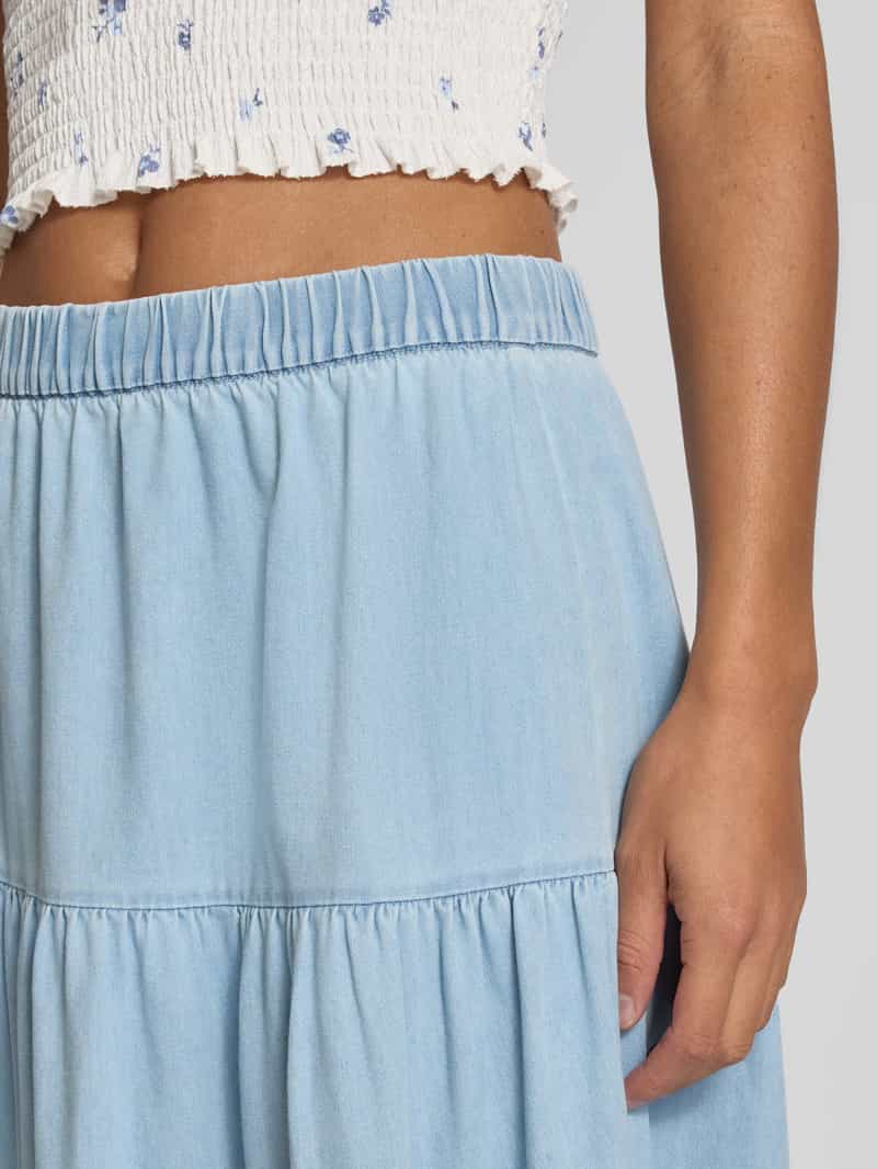 Pieces Maxi-jeansrok van katoenmix model 'TULA'