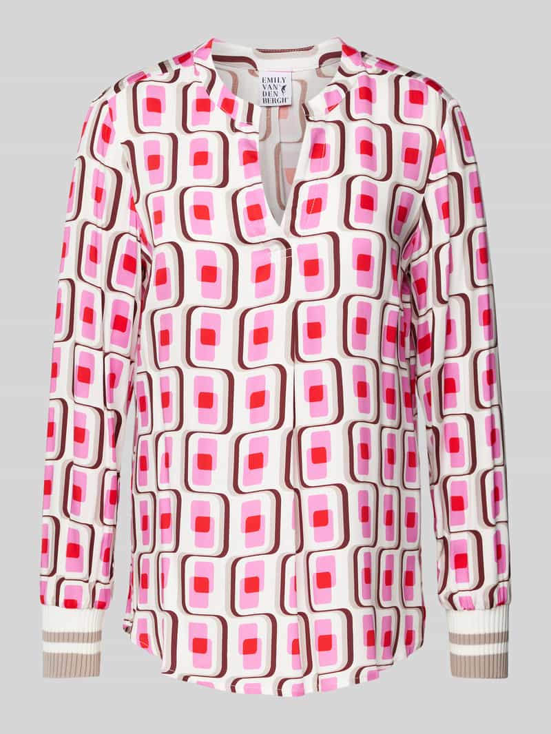 Emily Van den Bergh Regular fit blouse met tuniekkraag