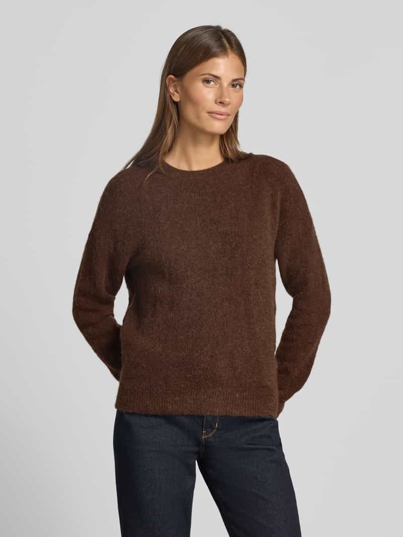 MSCH Copenhagen Gebreide pullover met ronde hals model 'Festina Hope' donkerbruin, foto 6