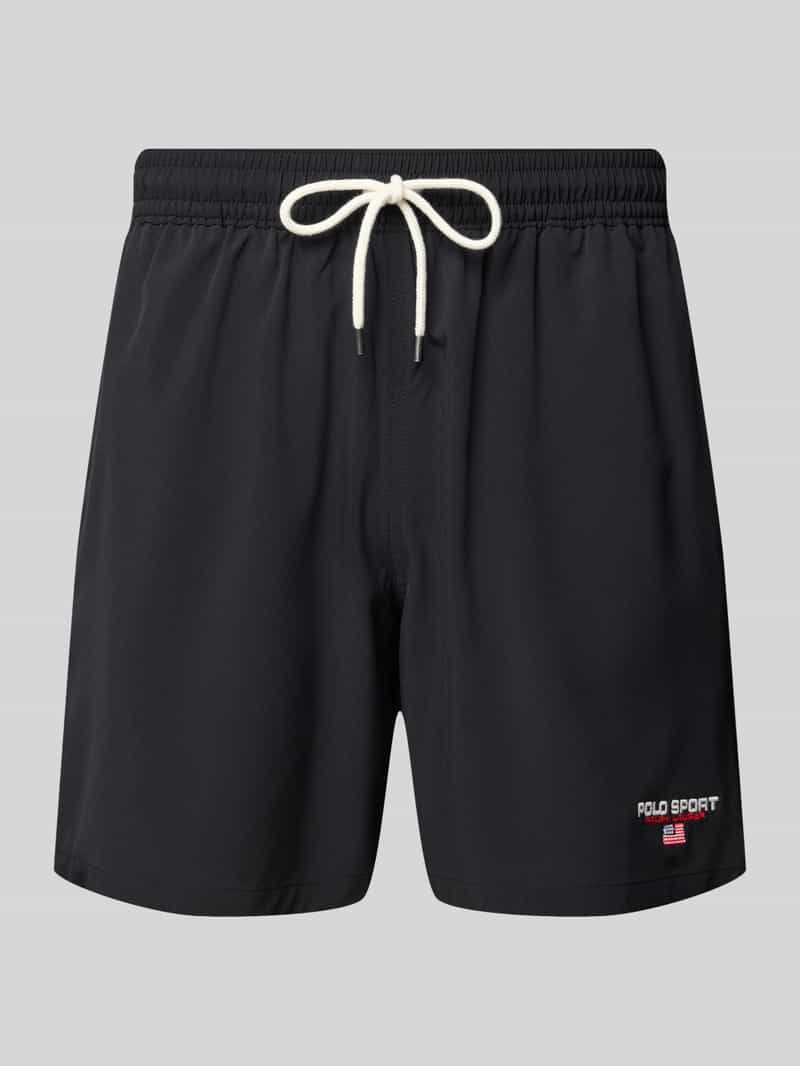 Polo Sport Relaxed fit zwembroek met labelstitching model 'TRAVLER'