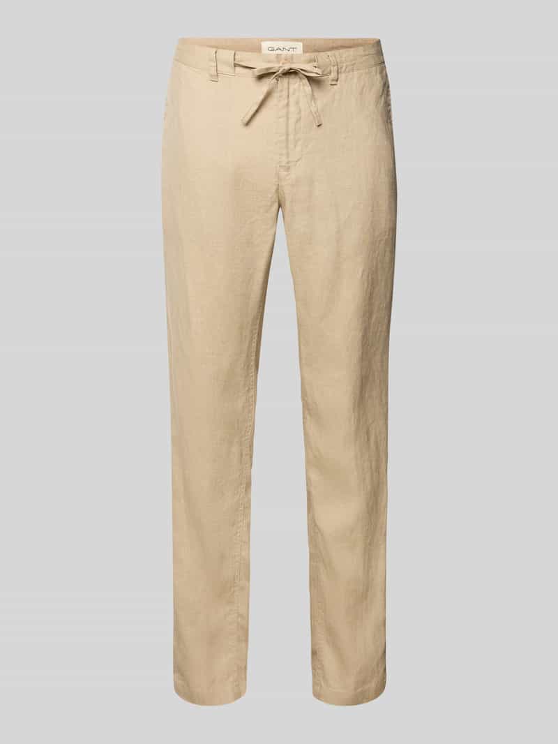 Gant Relaxed fit linnen broek met tunnelkoord