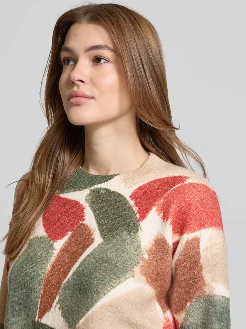 Apricot Gebreide pullover met ribboorden