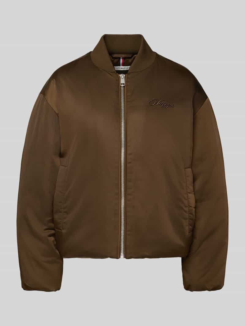 Tommy Hilfiger Regular fit bomberjack met tunnelkoord bij de rompzoom