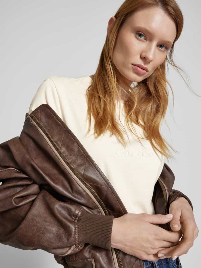 Vila T-shirt met labelstitching model 'SYBIL'