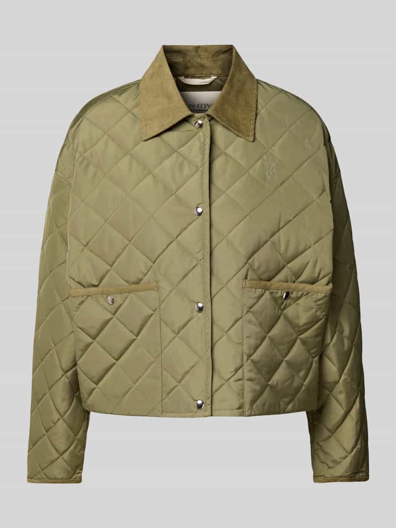 Marc O'Polo Boxy fit gewatteerd jack met corduroy kraag