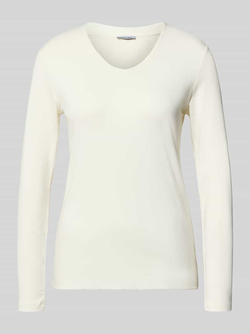 MORE & MORE Shirt met lange mouwen en V-hals