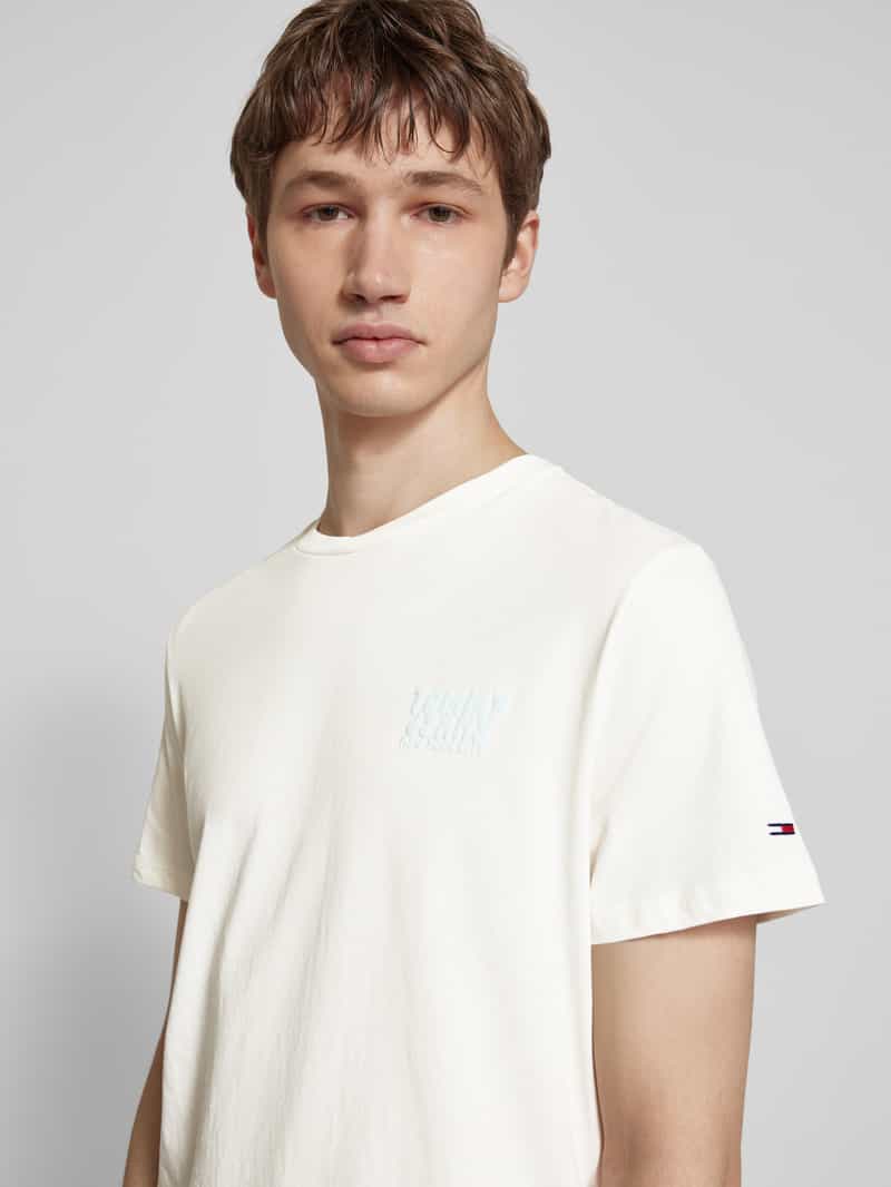 Tommy Jeans Regular fit T-shirt van puur katoen met labelopschrift