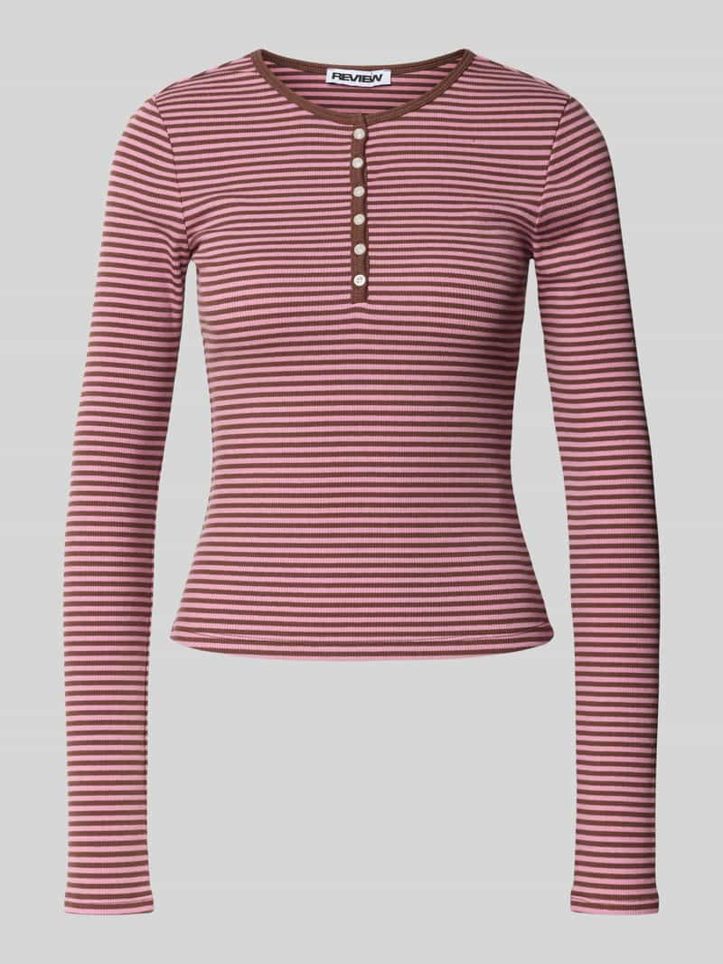 Shirt met lange mouwen met henley-kraag