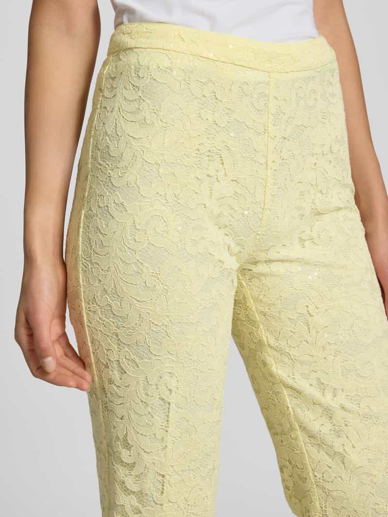 Marc Cain Feminine fit stoffen broek met etskanteffect