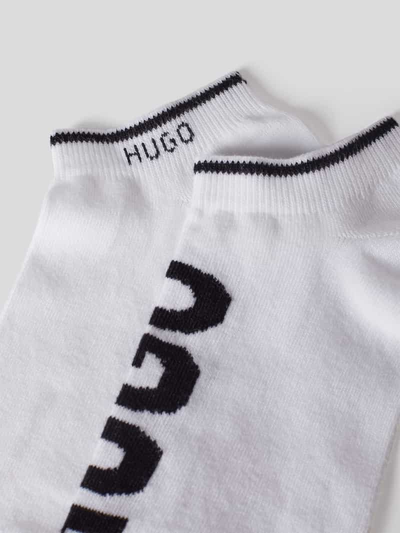 HUGO Sneakersokken met logoprint in een set van 2 paar